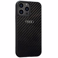 Audi Oglekļa šķiedras iPhone 13 Pro Max 6.7" melns/melns cietais apvalks AU-TPUPCIP13PM-R8/D2-BK
