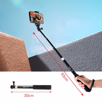 Tech-Protect GA100 Monopad & Selfie Stick priekš GoPro / DJI - melns