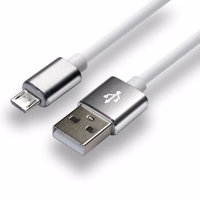 everActive cable USB 1m - balts, silicone, quick charge, 2,4A - CBS-1MW