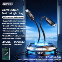 KABELIS REMAX LADON SERIES 240W RC-C039 USB 4.0 USB-C/USB-C 1M melns