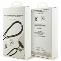 Guess CBDY 4G Charm USB-C / USB-C kabelis 150cm - melns