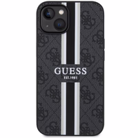 Guess GUHMP14MP4RPSK iPhone 14 Plus 6.7" melns/melns cietais apvalks 4G Printed Stripes MagSafe
