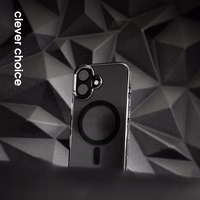 Crong Clear MAG Pro - iPhone 15 Pro MagSafe maciņš (melns)