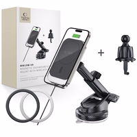 Tech-Protect MM15W-V9 automašīnas turētājs ar MagSafe paneļa un gaisa ventilācijas stiprināšanai 15W - melns