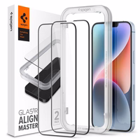 Spigen ALM Glass FC Tempered Glass iPhone 13 / 13 Pro / 14 / 16e - melns 2 gab.