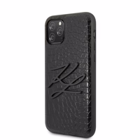 Karl Lagerfeld KLHCN58CRKBK iPhone 11Pro cietais maciņš melns Croco