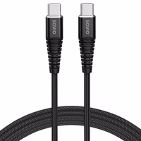 Savio CL-160 USB cable 2 m USB 2.0 USB C - USB C melns