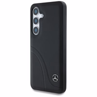 Mercedes Ādas Izliekuma šuves apvalks Samsung Galaxy S25 - melns