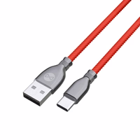 Forever Tornado kabelis USB - USB-C 1,0 m 3A sarkans