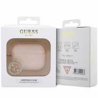 Guess GUAP23DSLGHDP AirPods Pro 2 apvalks rozā/rozā 3D gumijas 4G dimanta šarms