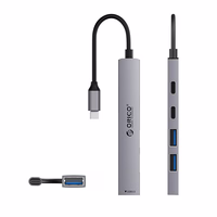 Orico YSB4-U2 USB-A/USB-C Hub dokstacija 2x USB-A 2.0 + 1x USB-A 3.0 + 1x USB-C 2.0 + 1x USB-C - pelēka