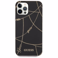 Guess Gold Chain Collection viedtālruņa apvalks iPhone 12 Pro Max 6.7" - Melns
