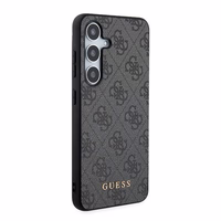 Guess 4G Metal Gold Logo viedtālruņa apvalks Samsung Galaxy A35 - melns