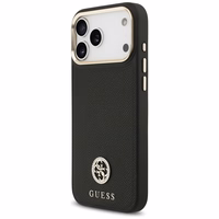 Guess Graudains Strass Logotips Magnētiskais viedtālruņa apvalks iPhone 17 Pro Max - melns