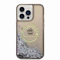 Karl Lagerfeld Liquid Glitter RSG viedtālruņa apvalks iPhone 14 Pro Max - melns