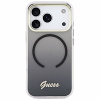 GUESS maciņš for IPHONE 17 Pro saderīgs ar MagSafe GUHMP17L5HTGMCSK (IML Gradient Script Metal) melns