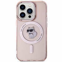 Karl Lagerfeld IML Choupette Magnētiskais viedtālruņa apvalks iPhone 15 Pro Max - rozā
