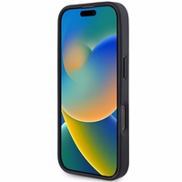 Mercedes teksturētas un gludas ādas magnētiskais viedtālruņa apvalks iPhone 16 Pro Max - melns