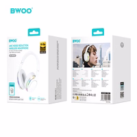 BWOO ANC Bezvadu Headphone Premuim Sound Quality BW587 balts