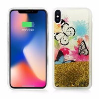 Zizo Liquid Glitter Star maciņš iPhone X (Butterflies)