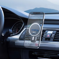 HOCO automašīnas turētājs ar bezvadu uzlādi saderīgs ar MagSafe gaisa ventilācijai 15W CA85 melns