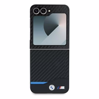 BMW Carbon Blue Line viedtālruņa apvalks Samsung Galaxy Z Flip 6 - melns