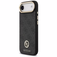 Guess 4G Strass Logo & Big Strap Metal Buttons Magnētiskais viedtālruņa apvalks iPhone Air - melns