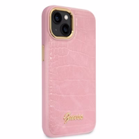 Guess Croco Collection viedtālruņa apvalks iPhone 14 Plus - rozā