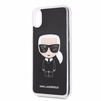 Karl Lagerfeld KLHCI65ICGBK iPhone XsMax melns Iconic Glitter maciņš