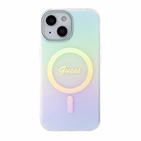 Guess GUHMP15SHITSQ iPhone 15 6.1" tirkīza/tirkīza cietais apvalks IML Iridescent MagSafe