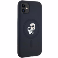 Karl Lagerfeld Silikona Karl&Choupette Magnētiskais viedtālruņa apvalks iPhone 11 / Xr - melns