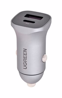 Ugreen USB Type-C / USB 24W Power Delivery Quick Charge car charger, pelēks (30780)