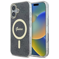 Guess IML 4G MagSafe viedtālruņa apvalks iPhone 16 - melns