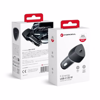 FORCELL F-ENERGY Carbon CC50-1C automašīnas lādētājs Type C PD 3A 20W melns