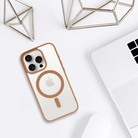 Akrila krāsains magnētiskais viedtālruņa apvalks Iphone 15 Pro tuksneša titāna