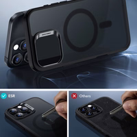 ESR Classic Hybrid Halolock MagSafe apvalks komplekts + rūdītais stikls iPhone 16 Pro Max - daļēji caurspīdīgs ar melnu rāmi