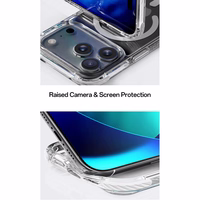 Rock Crystal Clear magnētiskā sērijas viedtālruņa apvalks Iphone 17 caurspīdīgs-melns