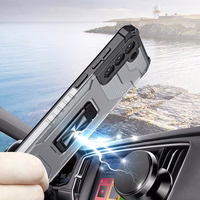 Crystal gredzena apvalks bruņu hibrīda + magnētiskais turētājs Samsung Galaxy S22 + (S22 Plus) zaļš