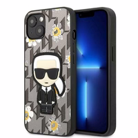 Karl Lagerfeld KLHCP13MPMNFIK1 iPhone 13 6.1" pelēks/pelēks Ziedu Ikonik Karl