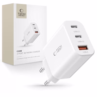 Tech-Protect NC30W lādētājs 2x USB-C PD 30W / USB-A QC 3.0 - balts