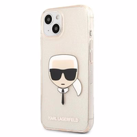 KARL LAGERFELD KLHCP13SKHTUGLGO IPHONE 13 MINI 5.4 "zelta/zelta maciņš GLITTER KARL`S HEAD
