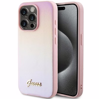Guess GUHCP15XPSAIRSP iPhone 15 Pro Max 6.7" apvalks Saffiano Iridescent Script - rozā