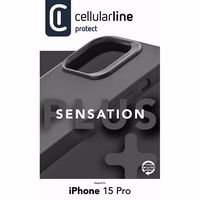 Cellularline Sensation Plus - iPhone 15 Pro maciņš with MICROBAN coating (melns)
