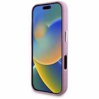 Karl Lagerfeld Saffiano pilnībā pārklāts iegarena metāla logotipa magnētiskais viedtālruņa apvalks iPhone 16 - rozā