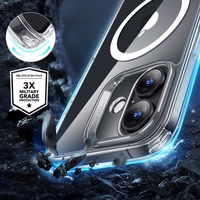 ESR Classic Hybrid Halolock Magnētiskais viedtālruņa apvalks + rūdītais stikls iPhone 16 Plus - caurspīdīgs