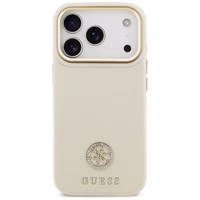 Guess Graudains Strass logotips Magnētiskais apvalks viedtālrunim iPhone 17 Pro - beige
