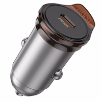 Auto lādētājs Hoco USB C QC PD 30W NZ16 metāla pelēks