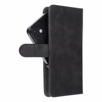 Universāls grāmatas tipa viedtālruņa apvalks COMMON izmērs L, paredzēts IPHONE 6 PLUS / 7 PLUS / 8 PLUS / XS MAX / 11 PRO MAX / SAMSUNG S20 FE / S21 FE / S10 PLUS / A10 / A32 / A54 / XIAOMI 12 LITE / HUAWEI P30 PRO, melns