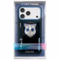 NIMMY viedtālruņa apvalks GLASSES COOL CAT saderīgs ar MagSafe priekš IPHONE 17 Pro Max melns zils