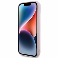 Guess Quilted Metal Logo viedtālruņa apvalks iPhone 15 - rozā